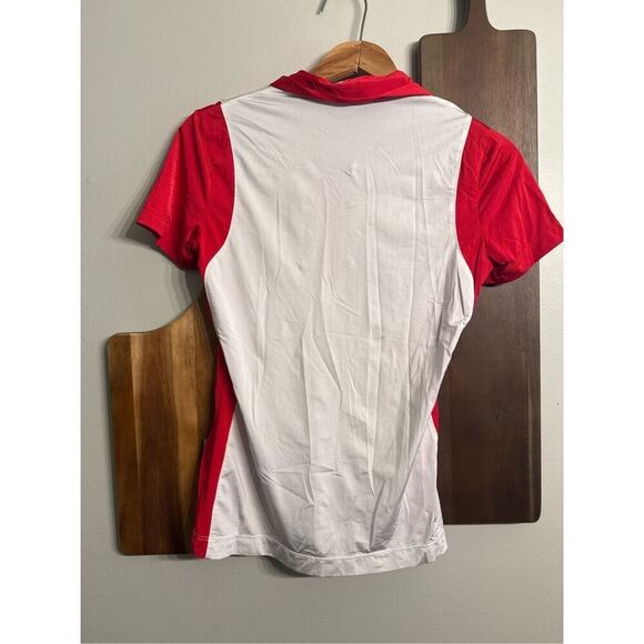 Alessandro Albanese Red White Short Sleeve Collared Riding Polo Shirt Size XS - Picture 2 of 4